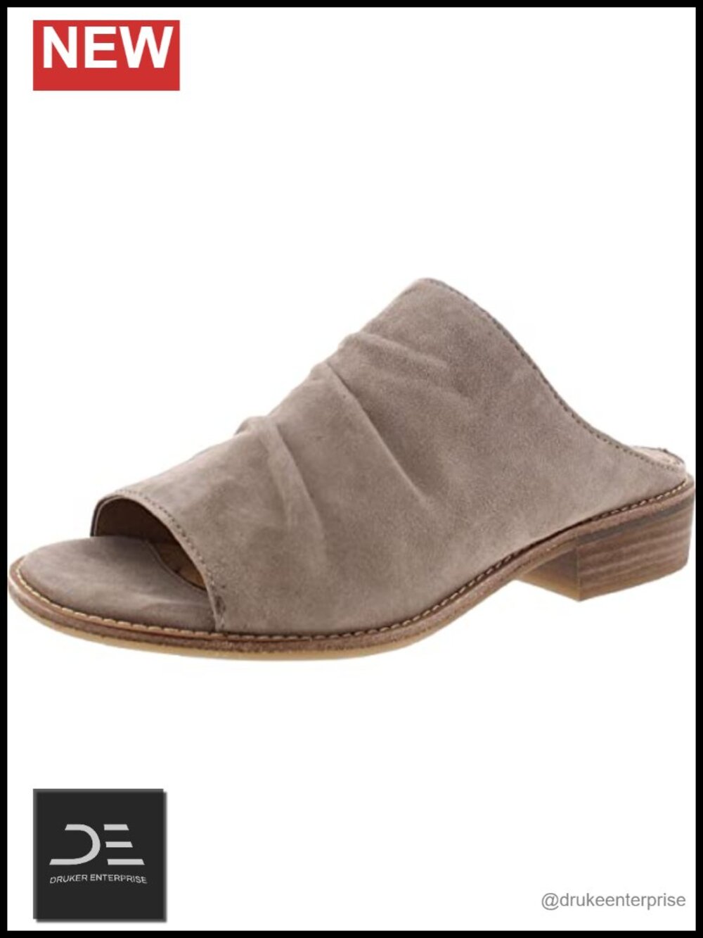Söfft Netta Ruched Slide Sandals Leather Lined Cushioned Slip On